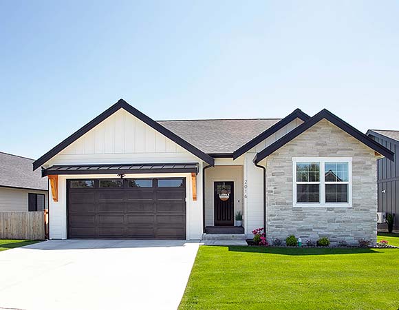 Craftsman, New American House Plan 83850 with 3 Beds, 2 Baths, 2 Car Garage Elevation