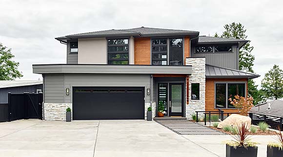 Contemporary, Modern House Plan 83854 with 3 Beds, 4 Baths, 2 Car Garage Elevation