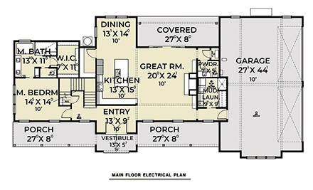 Barndominium, Country, Farmhouse, Southern House Plan 83856 with 4 Beds, 3 Baths, 4 Car Garage First Level Plan