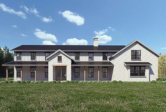Barndominium, Country, Farmhouse, Southern House Plan 83856 with 4 Beds, 3 Baths, 4 Car Garage Elevation