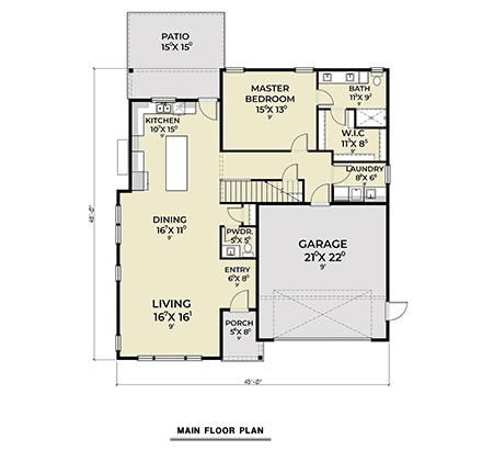 Contemporary, Traditional House Plan 83857 with 4 Beds, 3 Baths, 2 Car Garage First Level Plan