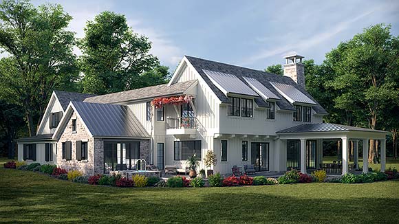 Country, Farmhouse, Southern House Plan 83900 with 3 Beds, 4 Baths, 2 Car Garage Elevation