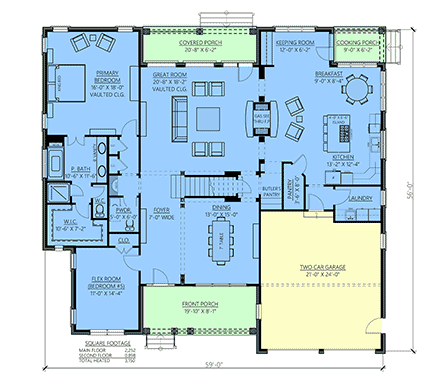 Country, Craftsman, Farmhouse House Plan 83903 with 4 Beds, 4 Baths, 2 Car Garage First Level Plan