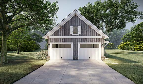 Craftsman 2 Car Garage Plan 83904 Elevation