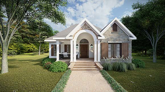 Cottage, Craftsman, Traditional House Plan 83908 with 2 Beds, 2 Baths Elevation