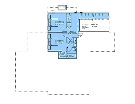 Cottage, Craftsman, Farmhouse House Plan 83909 with 3 Beds, 3 Baths, 2 Car Garage Second Level Plan