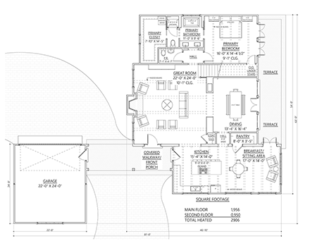 Country, Farmhouse, Traditional House Plan 83917 with 4 Beds, 4 Baths, 2 Car Garage First Level Plan