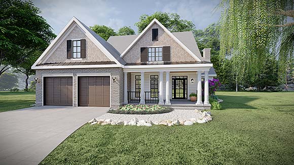 Craftsman, Farmhouse, Traditional House Plan 83918 with 4 Beds, 4 Baths, 2 Car Garage Elevation