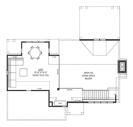 Cabin, Craftsman, Farmhouse House Plan 83921 with 3 Beds, 4 Baths Second Level Plan