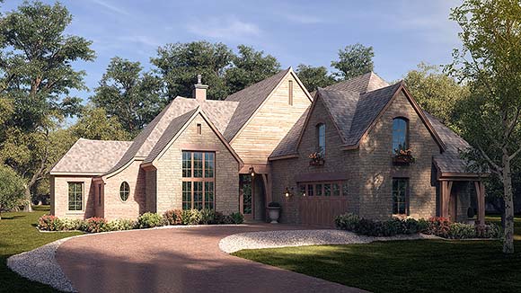 European, French Country House Plan 83922 with 4 Beds, 3 Baths, 2 Car Garage Elevation