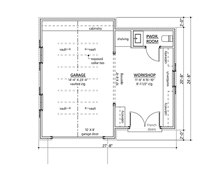 Country, Craftsman, Farmhouse 1 Car Garage Plan 83923 First Level Plan