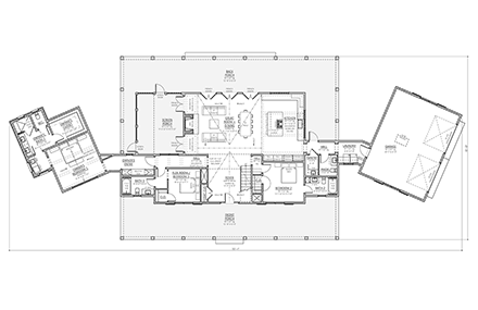 Country, Farmhouse, Southern House Plan 83925 with 5 Beds, 6 Baths, 2 Car Garage First Level Plan
