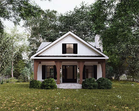 Cottage, Farmhouse House Plan 83928 with 1 Beds, 1 Baths Elevation