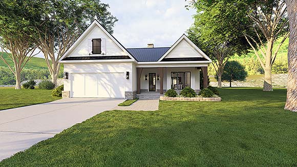 Country, Craftsman, Farmhouse House Plan 83931 with 3 Beds, 2 Baths, 2 Car Garage Elevation