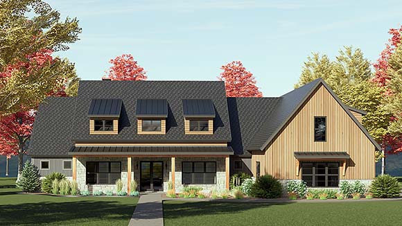 Country, Farmhouse House Plan 84102 with 4 Beds, 5 Baths, 3 Car Garage Elevation
