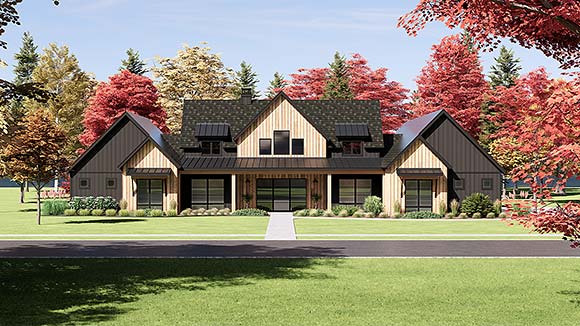 Country, Farmhouse House Plan 84104 with 4 Beds, 5 Baths, 3 Car Garage Elevation