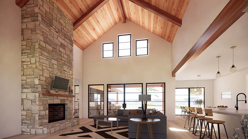 Contemporary, Ranch Plan with 3564 Sq. Ft., 4 Bedrooms, 5 Bathrooms, 3 Car Garage Picture 5