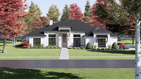 Florida, Modern House Plan 84108 with 5 Beds, 4 Baths, 3 Car Garage Elevation