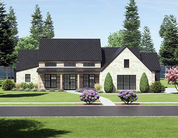 Contemporary, Ranch House Plan 84116 with 4 Beds, 5 Baths Elevation