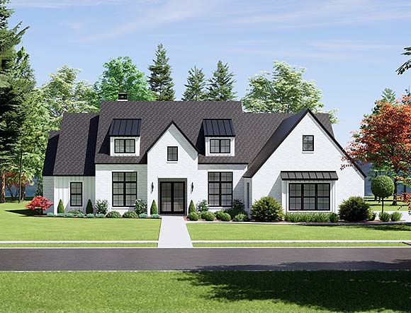French Country, Ranch House Plan 84117 with 4 Beds, 5 Baths, 3 Car Garage Elevation