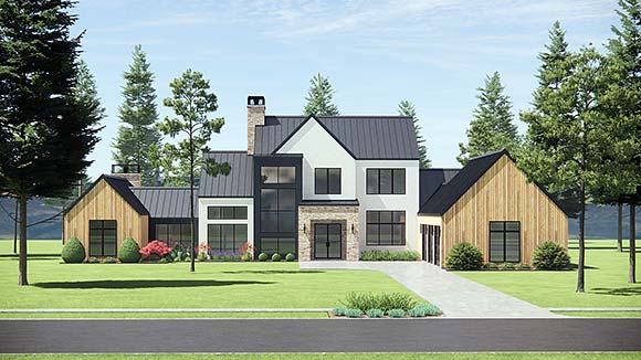 Contemporary House Plan 84120 with 4 Beds, 5 Baths, 3 Car Garage Elevation