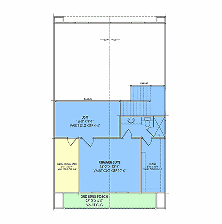 Contemporary, Modern House Plan 84139 with 3 Beds, 2 Baths, 2 Car Garage Second Level Plan