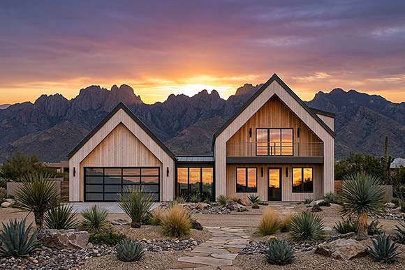 Contemporary, Modern House Plan 84139 with 3 Beds, 2 Baths, 2 Car Garage Elevation