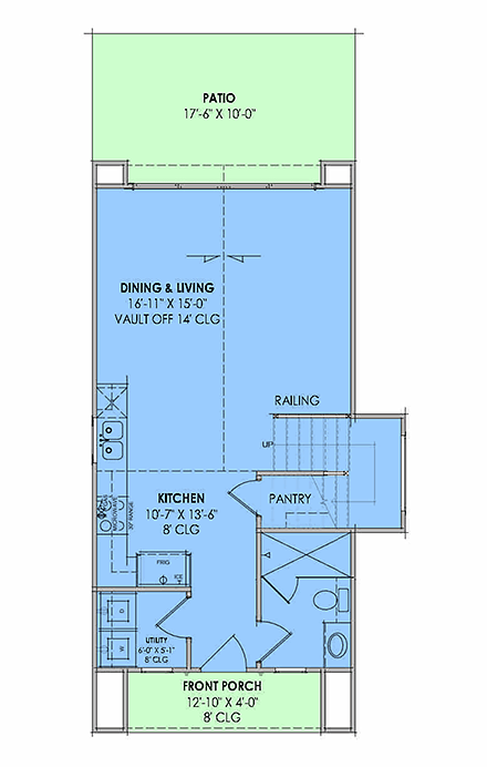 Modern House Plan 84140 with 1 Beds, 1 Baths First Level Plan