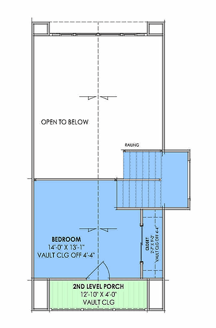 Modern House Plan 84140 with 1 Beds, 1 Baths Second Level Plan