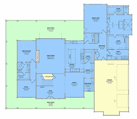 Contemporary, Country, Craftsman, Farmhouse House Plan 84142 with 5 Beds, 6 Baths, 3 Car Garage First Level Plan