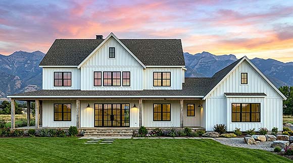 Contemporary, Country, Craftsman, Farmhouse House Plan 84142 with 5 Beds, 6 Baths, 3 Car Garage Elevation
