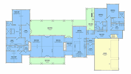 Contemporary, Farmhouse, Modern, New American House Plan 84150 with 4 Beds, 6 Baths, 3 Car Garage First Level Plan