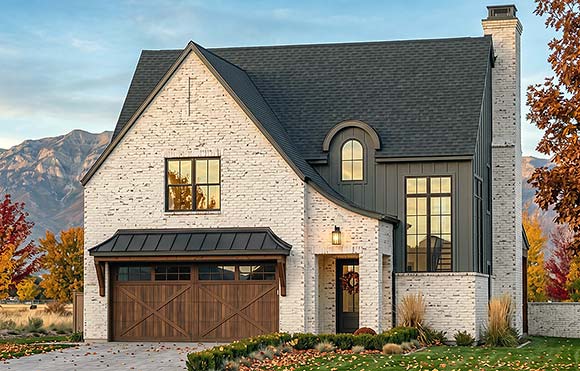 Cottage, European, French Country House Plan 84153 with 4 Beds, 4 Baths, 2 Car Garage Elevation