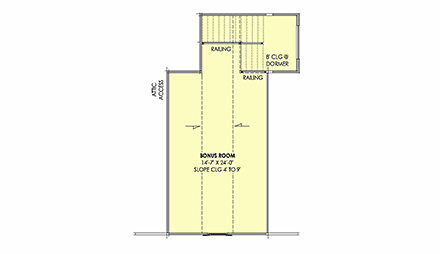 Contemporary, Country, Craftsman, Farmhouse House Plan 84155 with 4 Beds, 4 Baths, 2 Car Garage Second Level Plan