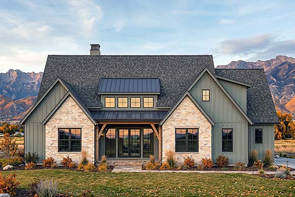 Contemporary, Country, Craftsman, European, Farmhouse House Plan 84158 with 4 Beds, 3 Baths, 2 Car Garage Elevation