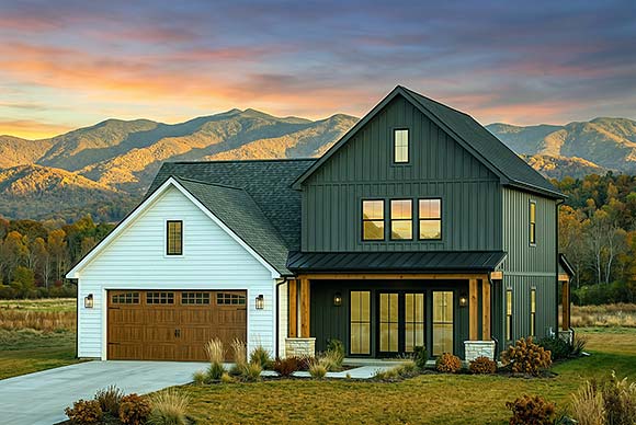 Country, Farmhouse, Traditional House Plan 84160 with 4 Beds, 4 Baths, 2 Car Garage Elevation