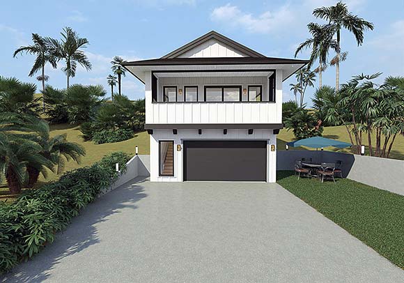 Cabin, Cottage, Country Garage-Living Plan 84623 with 1 Beds, 1 Baths, 2 Car Garage Elevation