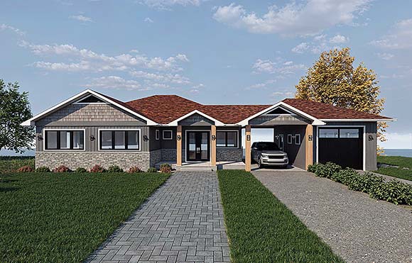 Coastal, Cottage, Country, Ranch, Traditional House Plan 84625 with 3 Beds, 3 Baths, 1 Car Garage Elevation