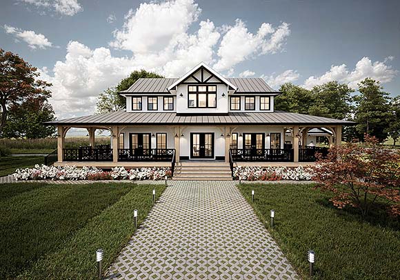 Cottage, Country, Farmhouse House Plan 84626 with 4 Beds, 3 Baths, 2 Car Garage Elevation