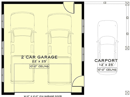 Traditional 2 Car Garage Plan 84631 First Level Plan