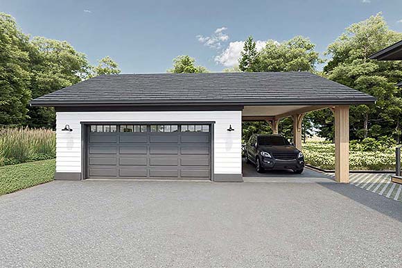 Traditional 2 Car Garage Plan 84631 Elevation