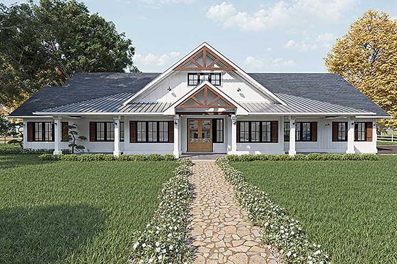 Country, Farmhouse, Ranch House Plan 84632 with 3 Beds, 3 Baths, 3 Car Garage Elevation
