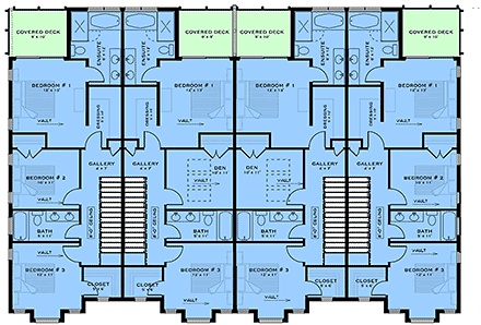 Contemporary, European Multi-Family Plan 84638 with 10 Beds, 12 Baths Second Level Plan