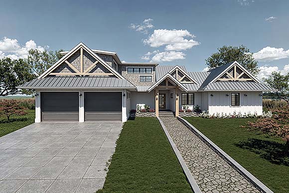 Country, Craftsman, Farmhouse, Southwest House Plan 84640 with 3 Beds, 3 Baths, 2 Car Garage Elevation