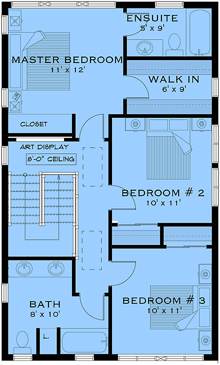 Cabin, Coastal, Cottage, Craftsman, Farmhouse House Plan 84641 with 3 Beds, 3 Baths, 2 Car Garage Second Level Plan