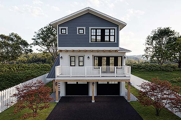 Cabin, Coastal, Cottage, Craftsman, Farmhouse House Plan 84641 with 3 Beds, 3 Baths, 2 Car Garage Elevation