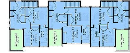 Contemporary, European Multi-Family Plan 84645 with 9 Beds, 9 Baths, 5 Car Garage Second Level Plan