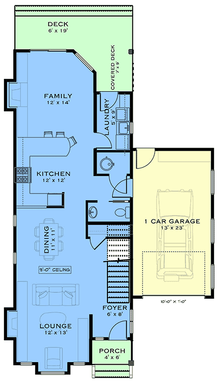 Cottage, Country, Craftsman, Farmhouse House Plan 84646 with 2 Beds, 3 Baths, 1 Car Garage First Level Plan