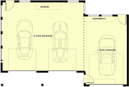 Contemporary, European, Modern 3 Car Garage Plan 84649 First Level Plan