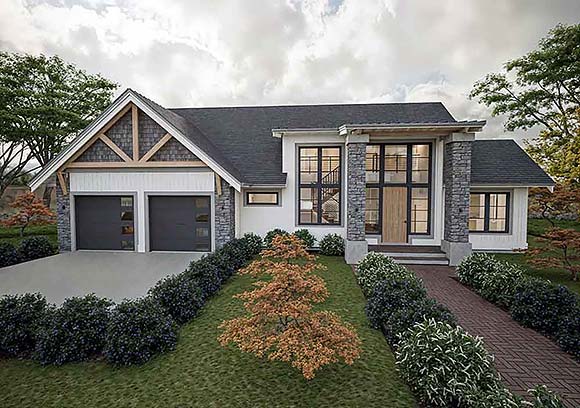 Coastal, Contemporary, Cottage, European, Farmhouse House Plan 84650 with 3 Beds, 4 Baths, 2 Car Garage Elevation